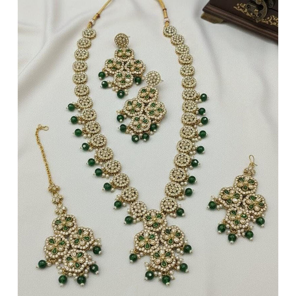 Lucentarts Jewellery Luxury Designer Pota Stone And Beads Necklace Set