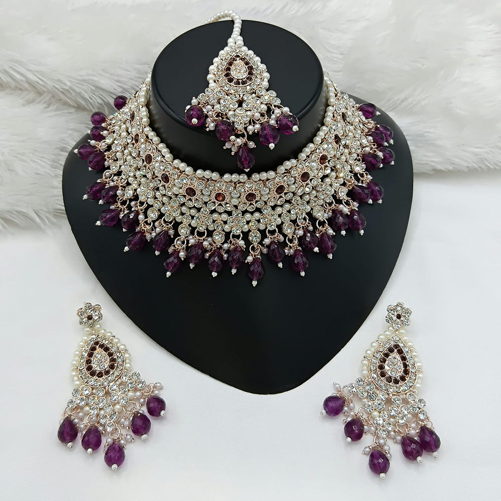 Lucentarts Jewellery Heritage Style Pota Austrian Stone Beaded Choker Necklace Set