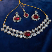 Lucentarts Jewellery Graceful Pota Stone And Austrian Stone Choker Necklace Set