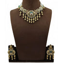 Lucentarts Jewellery Premium Pota Stone And Pearl Designer Necklace Set