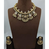 Lucentarts Jewellery Premium Pota Stone And Pearl Designer Necklace Set
