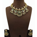 Lucentarts Jewellery Premium Pota Stone And Pearl Designer Necklace Set