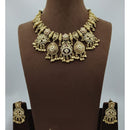 Lucentarts Jewellery Premium Pota Stone And Pearl Designer Necklace Set