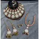 Lucentarts Jewellery Kundan And Beads Meenakari Semi Bridal Necklace Set