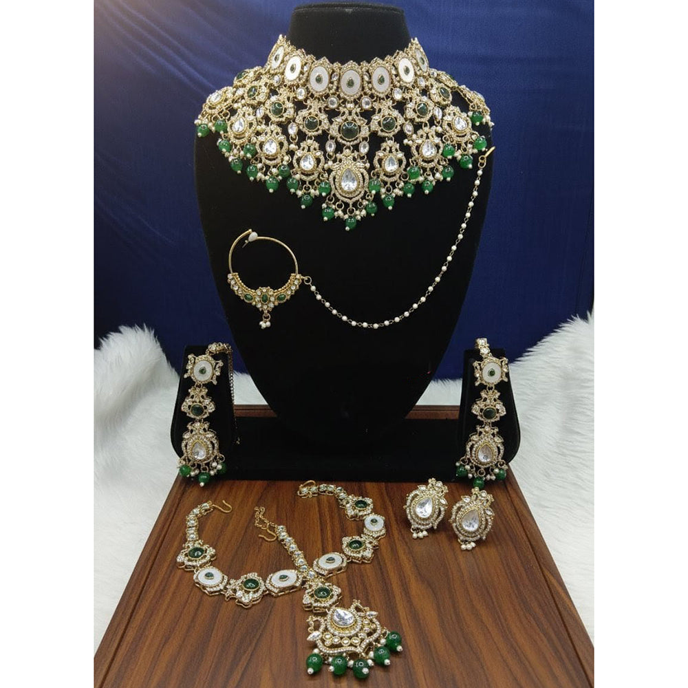 Lucentarts Jewellery Pota And Beads Semi Bridal Necklace Set