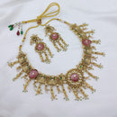 Lucentarts Jewellery Premium Pota Stone And Pearl Designer Necklace Set