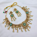 Lucentarts Jewellery Premium Pota Stone And Pearl Designer Necklace Set