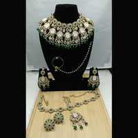 Lucentarts Jewellery Royal Kundan And Beads Semi Bridal Necklace Set