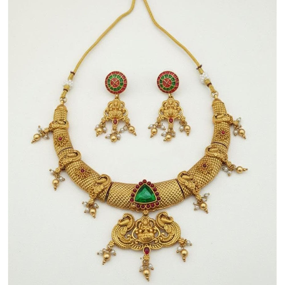 Lucentarts Jewellery Classic South Temple Pota Stone Pearl Necklace Set