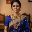 Lucentarts Jewellery Designer Pota Stone And Pearl Double Necklace Set