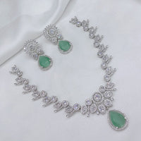 Lucentarts Jewellery Sparkling American Diamond Necklace Set