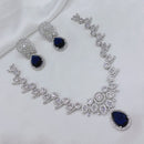Lucentarts Jewellery Sparkling American Diamond Necklace Set
