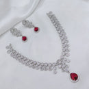 Lucentarts Jewellery Sparkling American Diamond Necklace Set