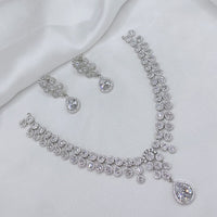 Lucentarts Jewellery Sparkling American Diamond Necklace Set