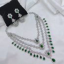 Lucentarts Jewellery Sparkling American Diamond Necklace Set