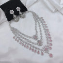 Lucentarts Jewellery Sparkling American Diamond Necklace Set