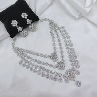 Lucentarts Jewellery Sparkling American Diamond Necklace Set