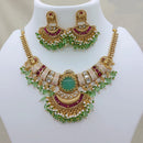Lucentarts Jewellery Heritage Pota Stone And Pearl Meenakari Necklace Set