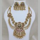 Lucentarts  Jewellery  Royal Pota Stone Pearl Designer Necklace Set