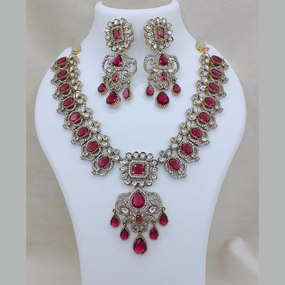 Lucentarts Jewellery Elegant Pota Stone And Austrian Necklace Set