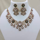 Lucentarts Jewellery Ethnic Designer Polki Kundan Stone Necklace Set