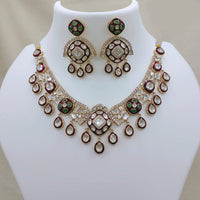 Lucentarts Jewellery Ethnic Designer Polki Kundan Stone Necklace Set