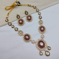 Lucentarts Jewellery Ethnic Designer Polki Kundan Stone Long Necklace Set