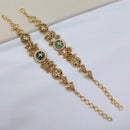 Lucentarts Jewellery Elegant Ethnic Gold Plated Pota Stone And Pearl  Adjustable Bracelet