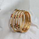 Lucentarts Jewellery Radiant Pota Stone And Pearls Bangles Set
