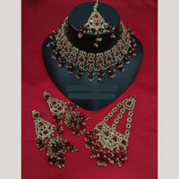Lucentarts Jewellery Classic Crystal Stone And Pearl Choker Necklace Set