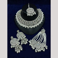 Lucentarts Jewellery Classic Crystal Stone And Pearl Choker Necklace Set