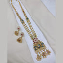 Lucentarts Jewellery Elegant Pota Stone And Pearl Long Necklace Set
