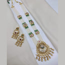 Lucentarts Jewellery Elegant Pota Stone And Pearl Meenakari Long Necklace Set