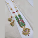 Lucentarts Jewellery Elegant Pota Stone And Pearl Long Necklace Set