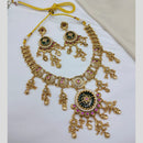 Lucentarts Jewellery Traditional Designer Pota Stone And Pearl Necklace Set