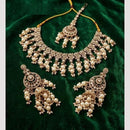 Lucentarts Jewellery Traditional Designer Austrian Stone And Beads Necklace Set