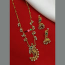 Lucentarts Jewellery Traditional Designer Pota Stone And Pearl Necklace Set