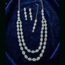 Lucentarts Jewellery Traditional Designer Pota Stone And Pearl Long Necklace Set