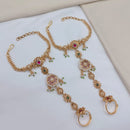 Lucentarts Jewellery Royal Look Pota Stone And Pearl Hand Harness