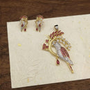 Lucentarts Jewellery Royal American Diamond Bird Pendant Set