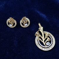 Lucentarts Jewellery Royal American Diamond Pendant Set