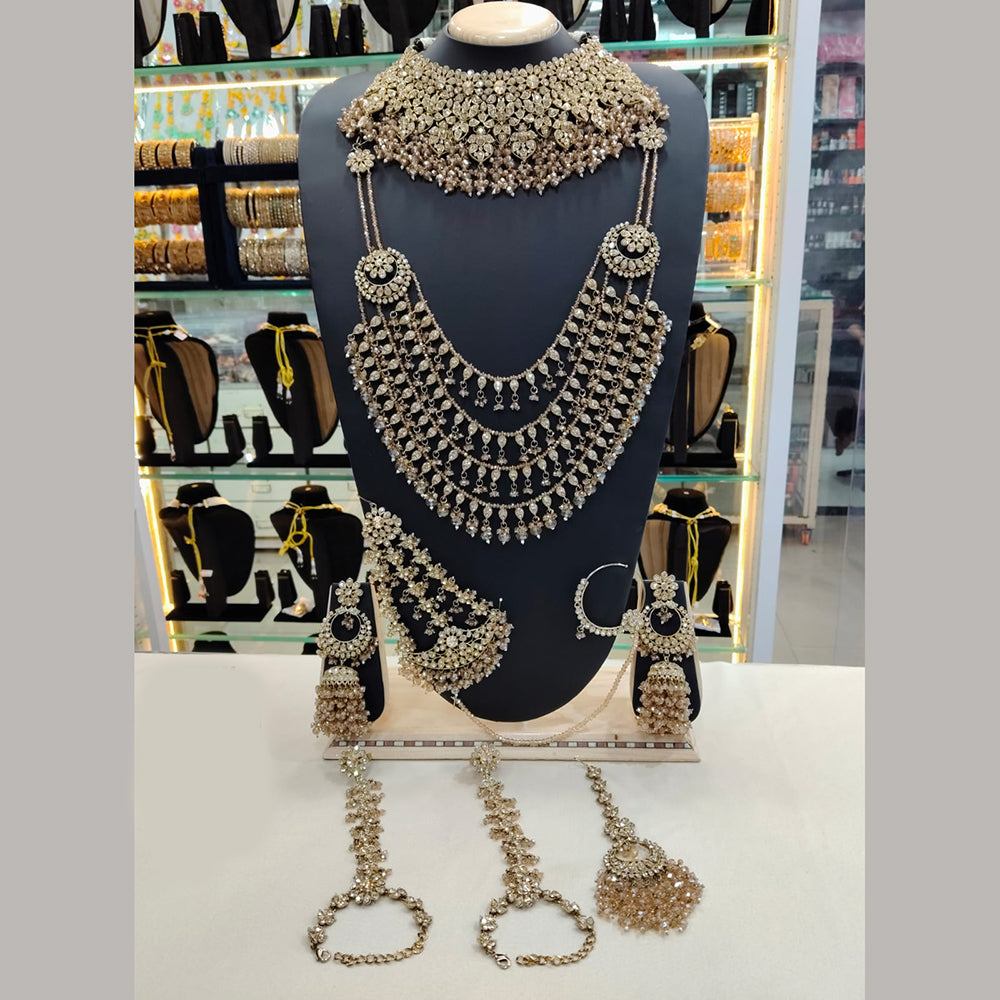 Lucentarts Jewellery Glamorous Grand Austrian Stone And Beads Bridal Statement Set