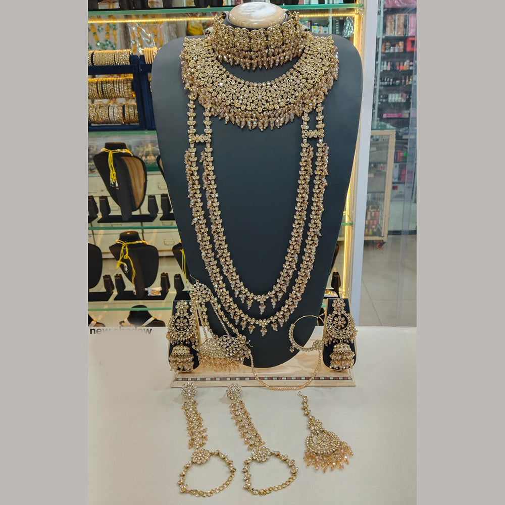 Lucentarts Jewellery Glamorous Grand Austrian Stone And Beads Bridal Statement Set