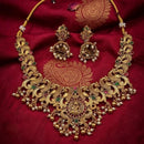 Lucentarts Jewellery Heritage Pota Stone And Pearl Temple Choker Necklace Set