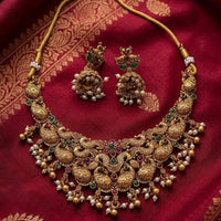 Lucentarts Jewellery Heritage Pota Stone And Pearl Necklace Set