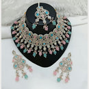 Lucentarts Jewellery Sparkle Austrian Stone Pearl And Beads Designer Choker Necklace Set