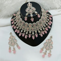 Lucentarts Jewellery Sparkle Austrian Stone Pearl And Beads Designer Choker Necklace Set