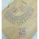 Lucentarts Jewellery Sparkle Austrian Stone Pearl And Beads Designer Necklace Set