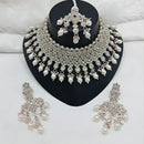 Lucentarts Jewellery Sparkle Austrian Stone Pearl And Beads Designer Choker Necklace Set