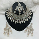 Lucentarts Jewellery Sparkle Austrian Stone Pearl And Beads Designer Choker Necklace Set